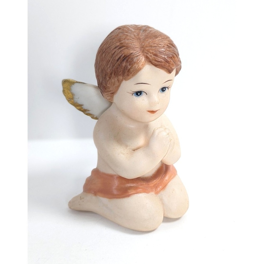 Vintage Homco Angel Figurine 1430‎ Heavenly Cherubs Kneeling Praying Porcelain
